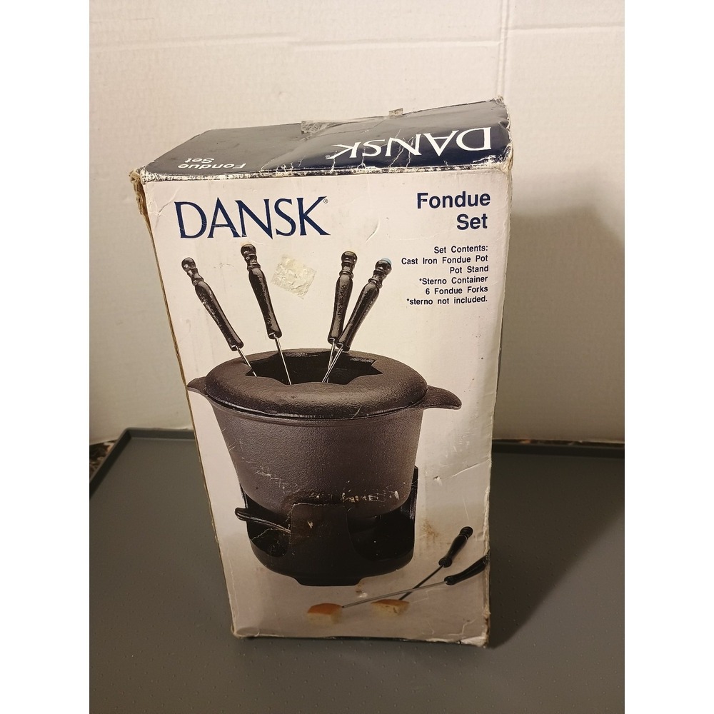 Vintage Dansk Black Cast Iron Fondue Set ----*Make Offer*